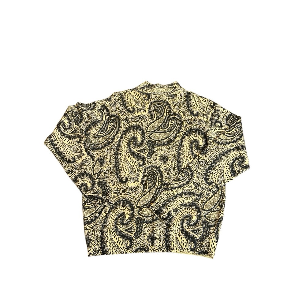 Vintage Paisley Sweater - Cream and Black